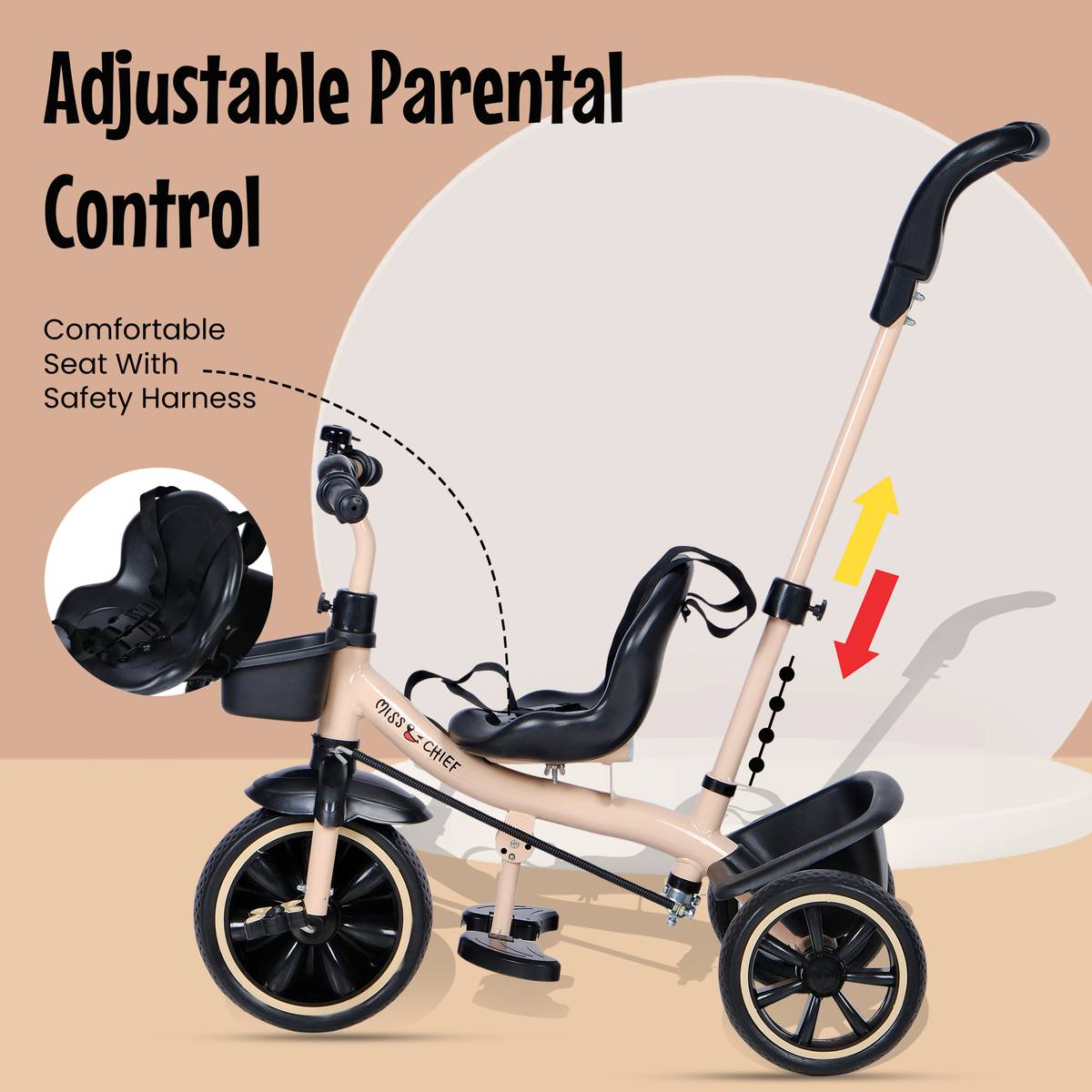 Adventure Parental Handle Sturdy and Safe for Kids (Ages 2-5yrs) Tricycle — photo 4