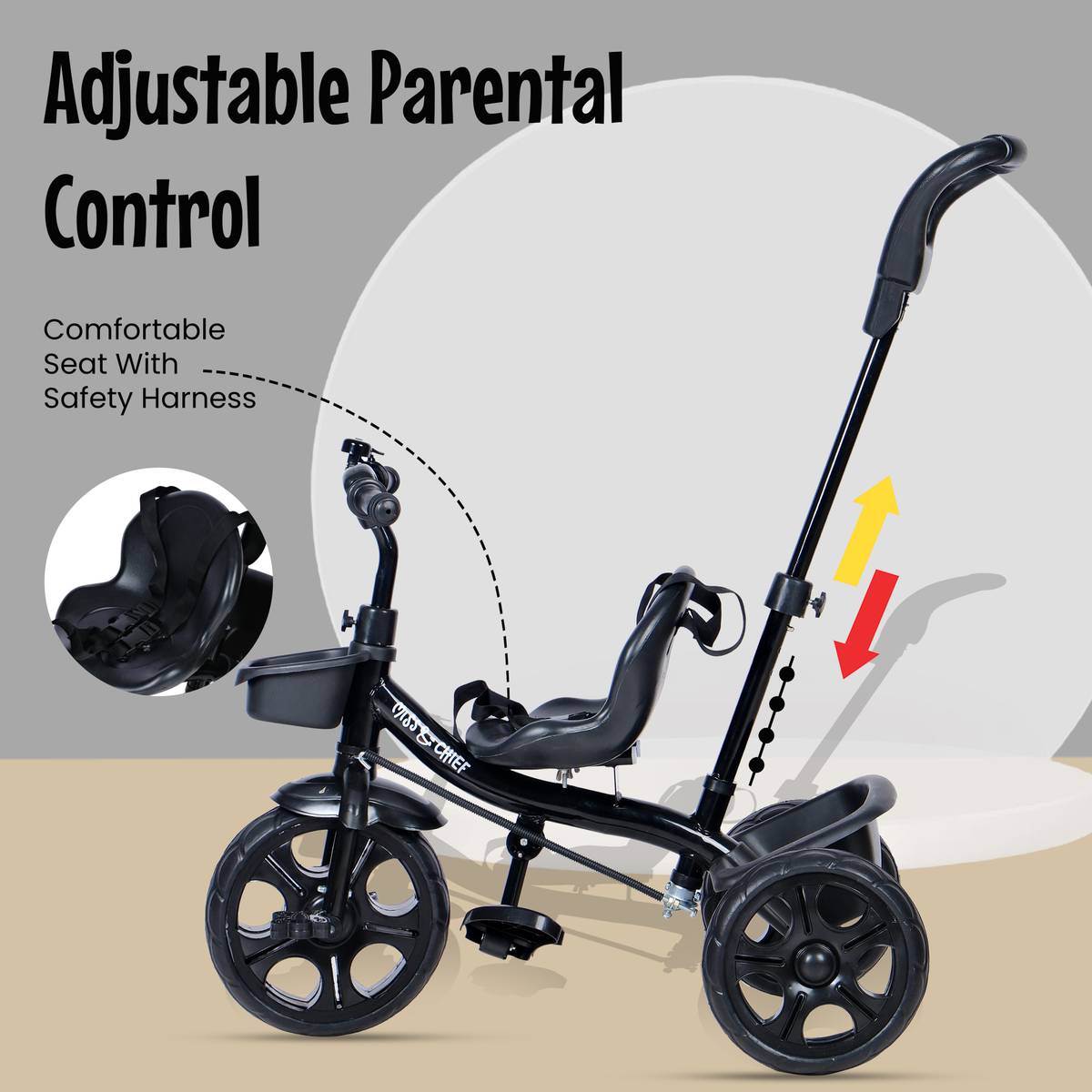 Miss & Chief Adventure Parental Handle Sturdy and Safe for Kids (Ages 2-5yrs) Tricycle — photo 4