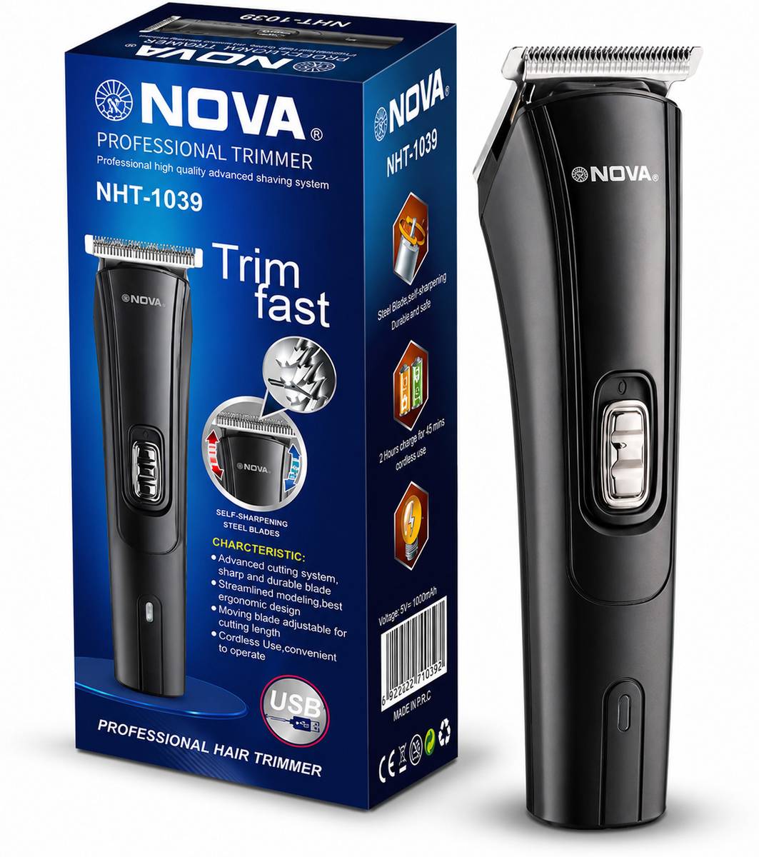 NOVA NHT 1039 USB Trimmer 45 min Runtime 5 Length Settings