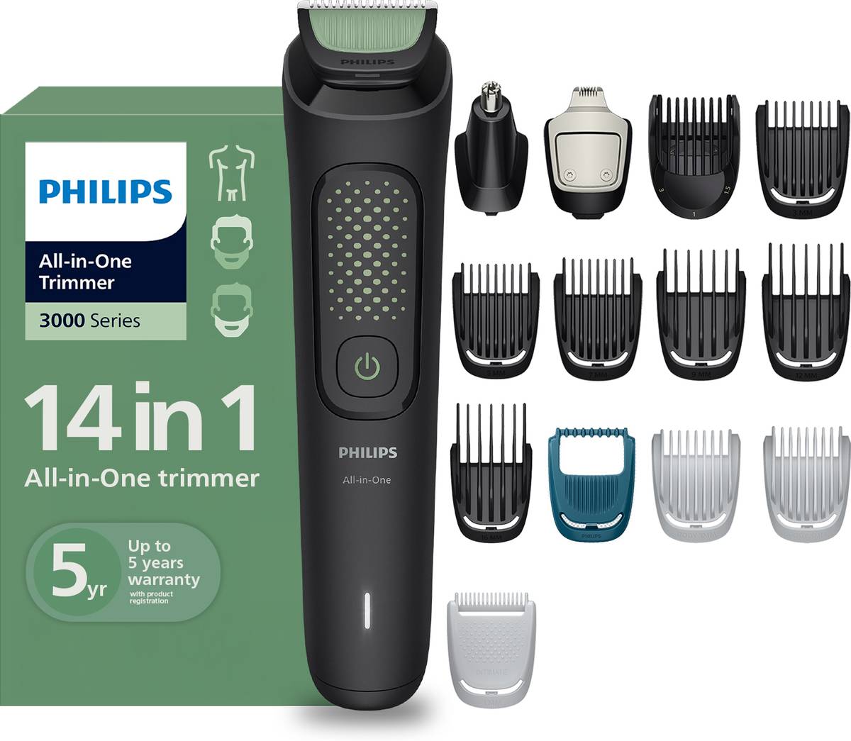 PHILIPS MG3951/30 Fully Waterproof Trimmer 90 min  Runtime 14 Length Settings