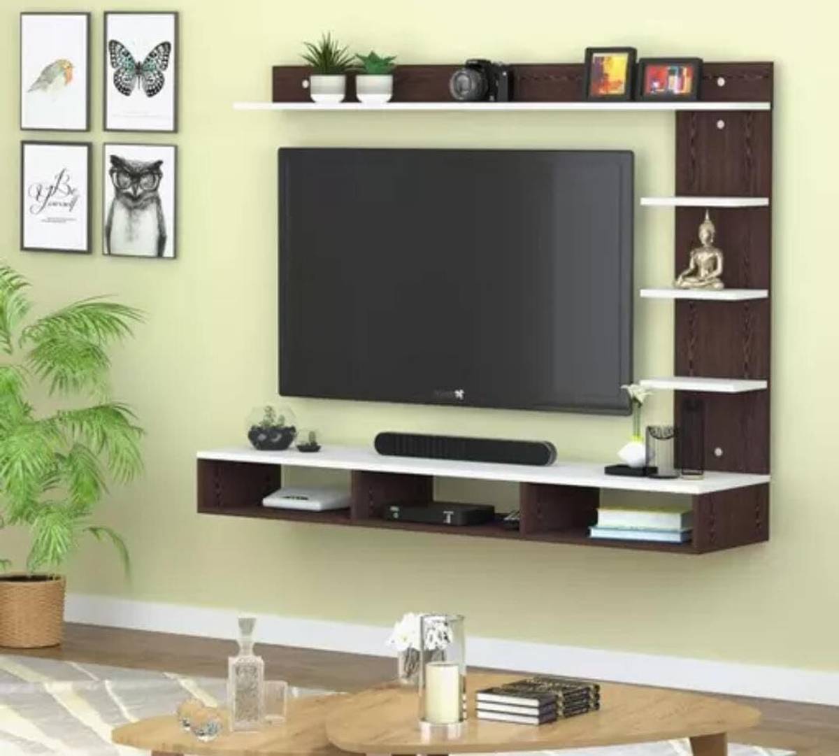 Furniture Cafe Wall Mount TV Unit Cabinet For Living Room Bedroom Engineered Wood TV Entertainment Unit — photo 3