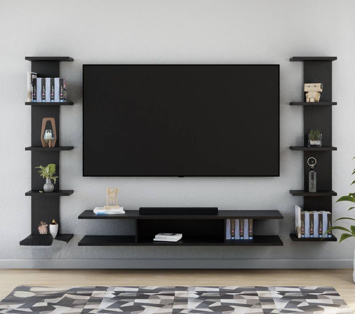 MD Furniturs Tv Cabinet 55 Inch Engineered Wood TV Entertainment Unit
