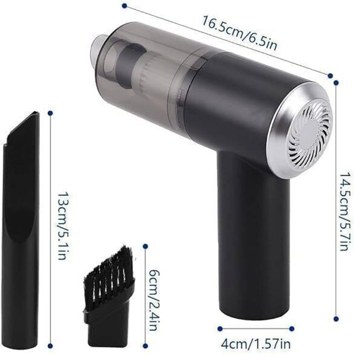 MIRAJ Portable Handheld Car Vacuum Cleaner - 6000Pa Suction Car Vacuum Cleaner with 2 in 1 Mopping and Vacuum, Anti-Bacterial Cleaning — photo 4