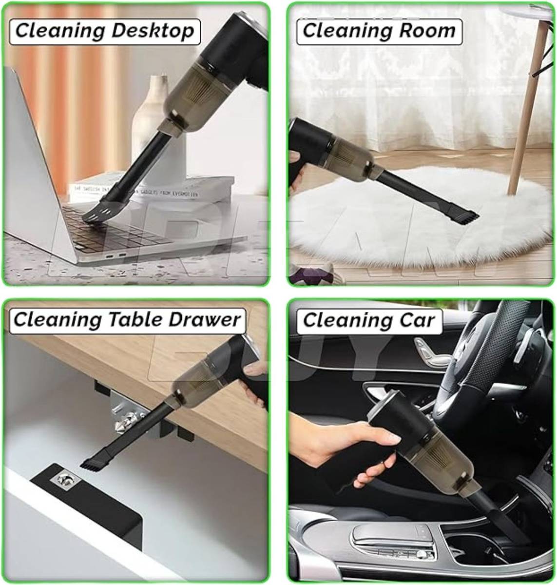 MIRAJ Mini Portable Car Vacuum Cleaner | Wireless Handheld High Power for Car & Home Car Vacuum Cleaner with Reusable Dust Bag — photo 5