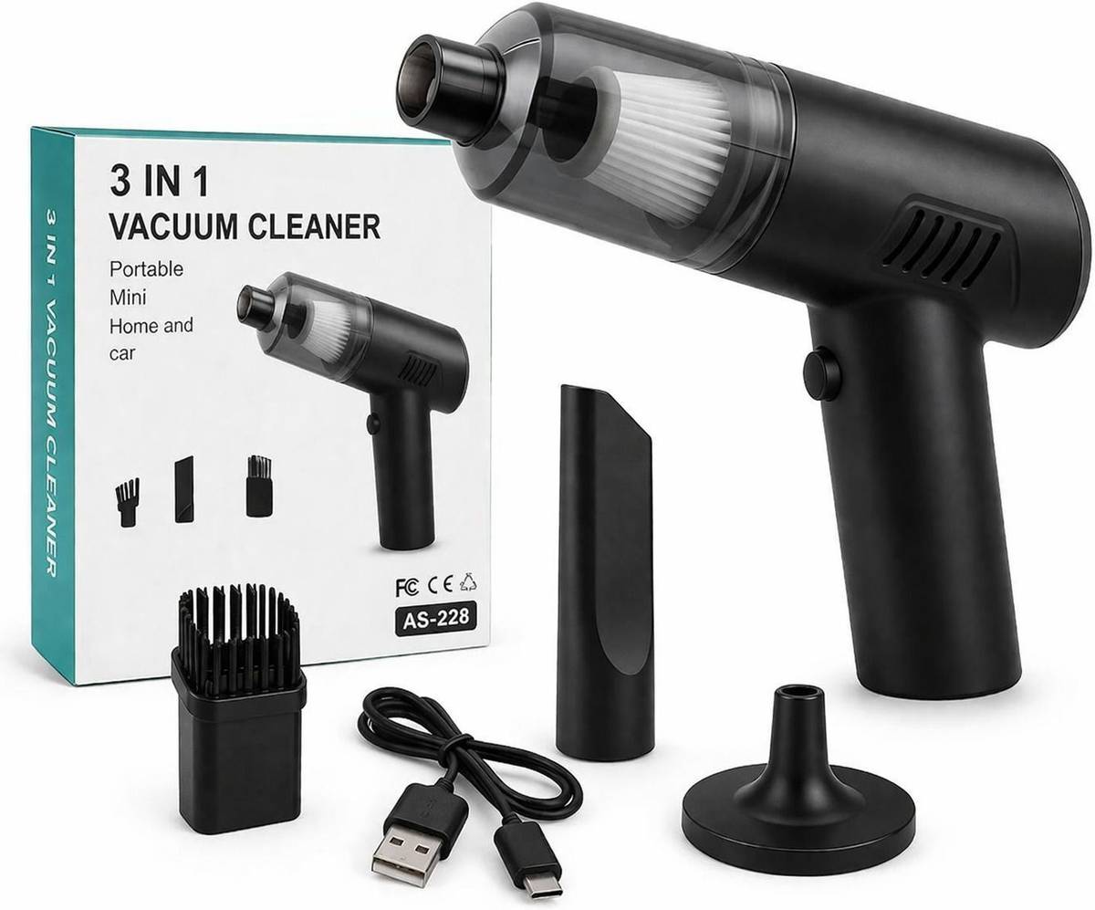 MIRAJ 3 in 1 Mini Vacuum Cleaner for Car & Home | Portable Cordless Handheld Vacuum Car Vacuum Cleaner