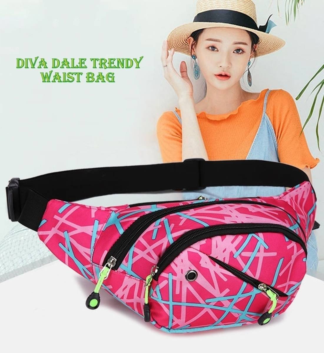 Diva Dale Stylish Trendy Cross-Body Jogging Travelling Trekking Cycling Sports 4 Pockets waist bag