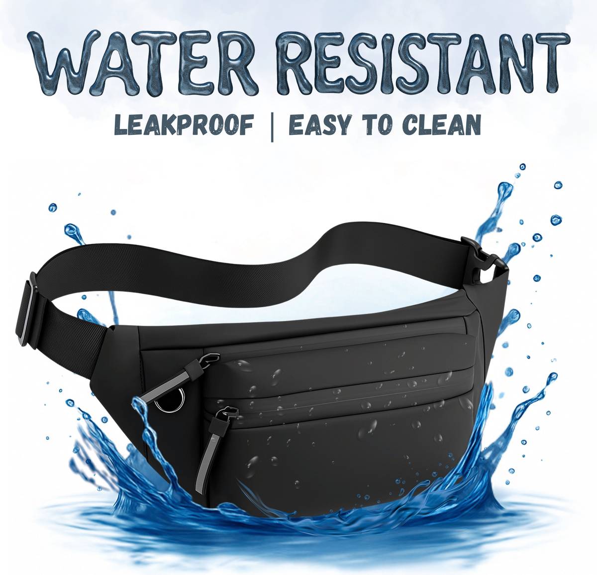 VRPRIME Waist Bag for Men Side Bag for Travel, Sports Waterproof & Adjustable Belt Pouch Fanny Waist Bag — photo 3