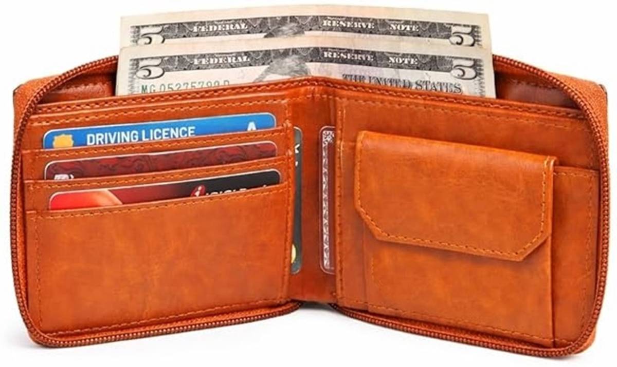 LAER Men & Women Casual, Formal, Evening/Party, Travel, Trendy Tan Genuine Leather Wallet — photo 3