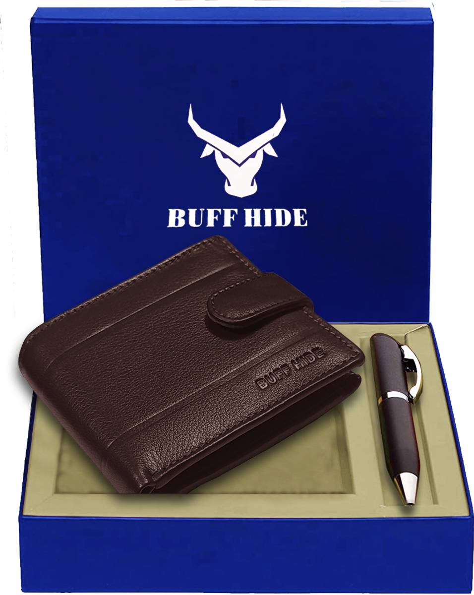 BUFFHIDE Men Casual, Evening/Party, Formal, Travel Brown Genuine Leather Wallet