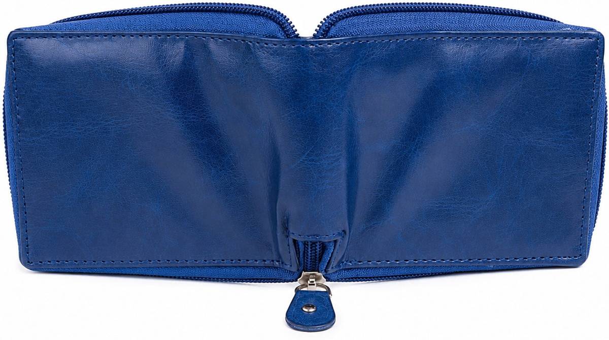 LAER Men & Women Casual, Formal, Evening/Party, Travel, Trendy Blue Genuine Leather Wallet — photo 2