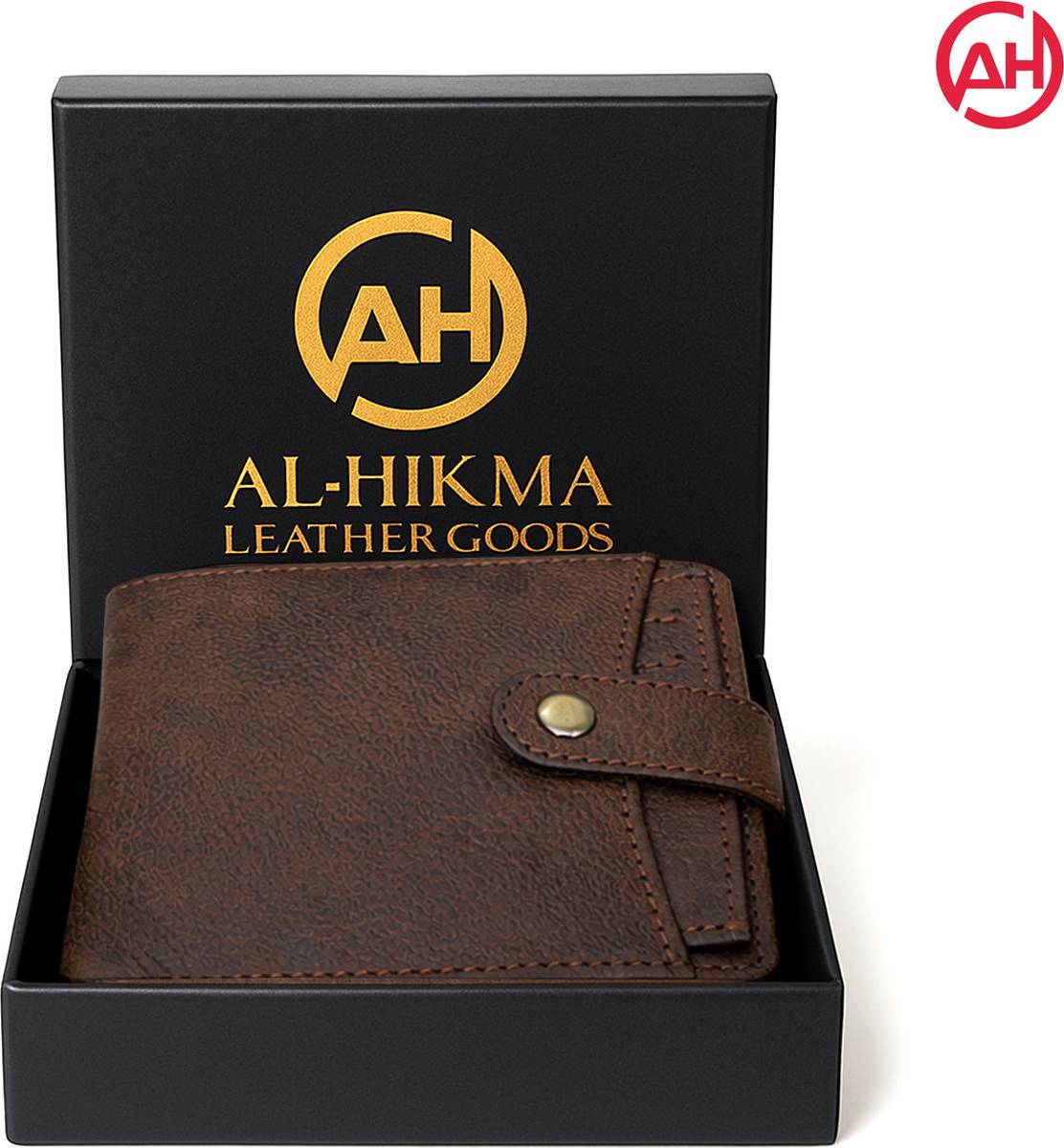 Al-hikma Men Casual Brown Artificial Leather Wallet