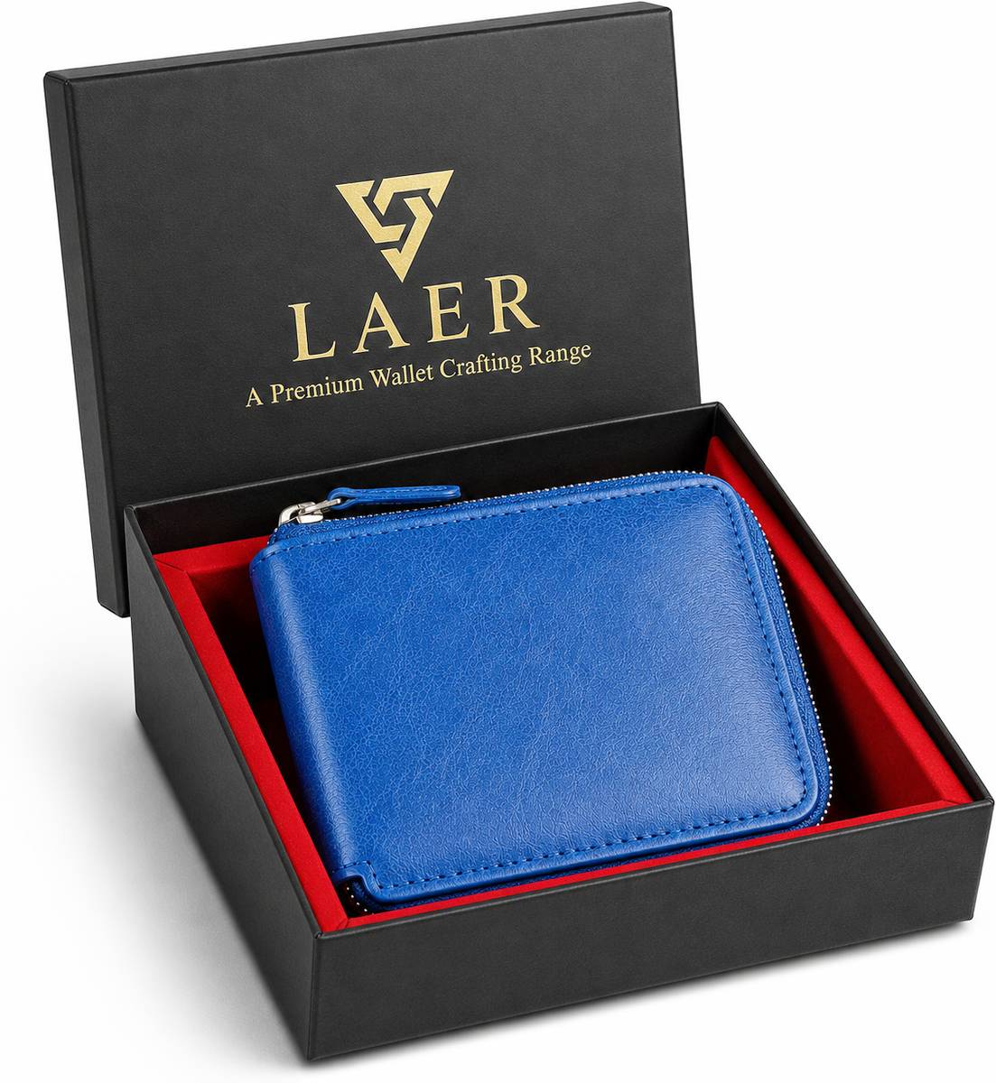 LAER Men & Women Casual, Formal, Evening/Party, Travel, Trendy Blue Genuine Leather Wallet