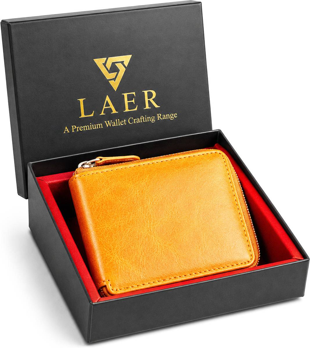 LAER Men & Women Casual, Formal, Evening/Party, Travel, Trendy Tan Genuine Leather Wallet
