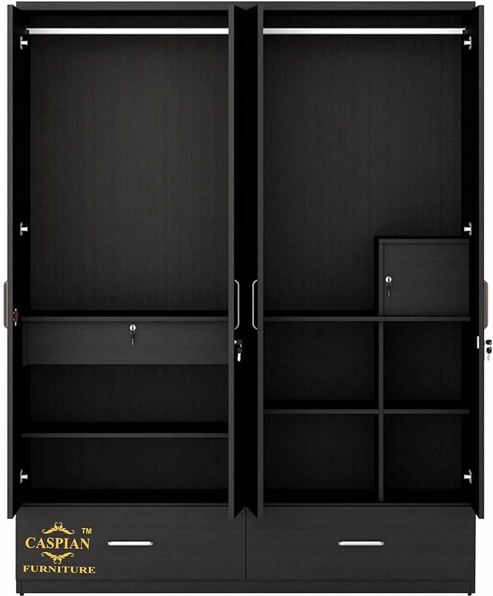 CASPIAN Wooden Almirah for Clothes and Stacking space -Home Furniture Storage Engineered Wood 4 Door Wardrobe — photo 5