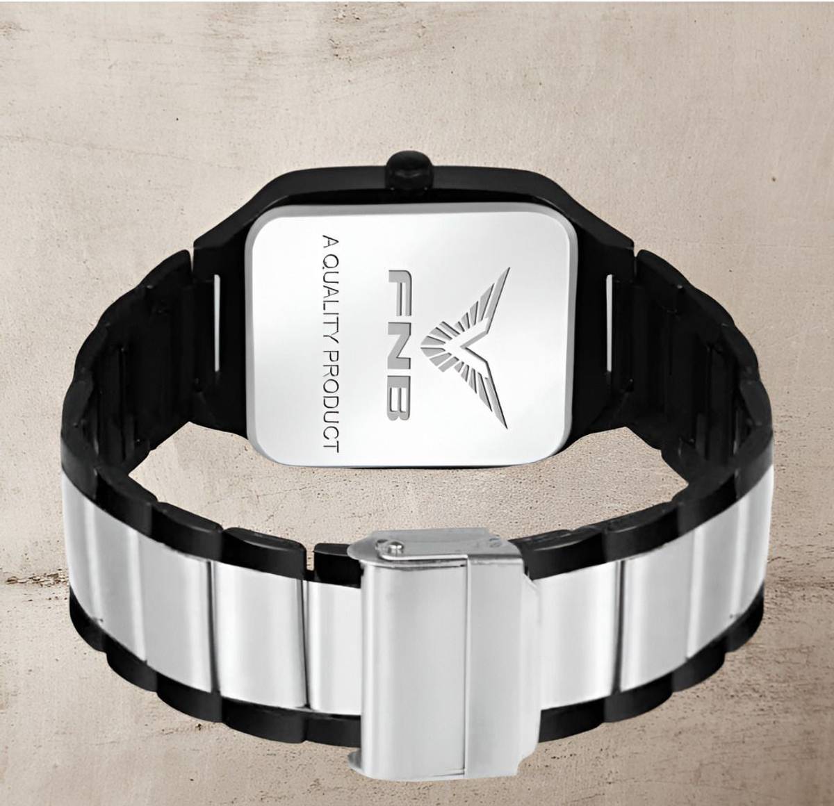 FNBSTORE Stylish Black 2Tone Stainless Steel Chain Analog Watch for Mens & Boys Analog Watch  - For Men — photo 4