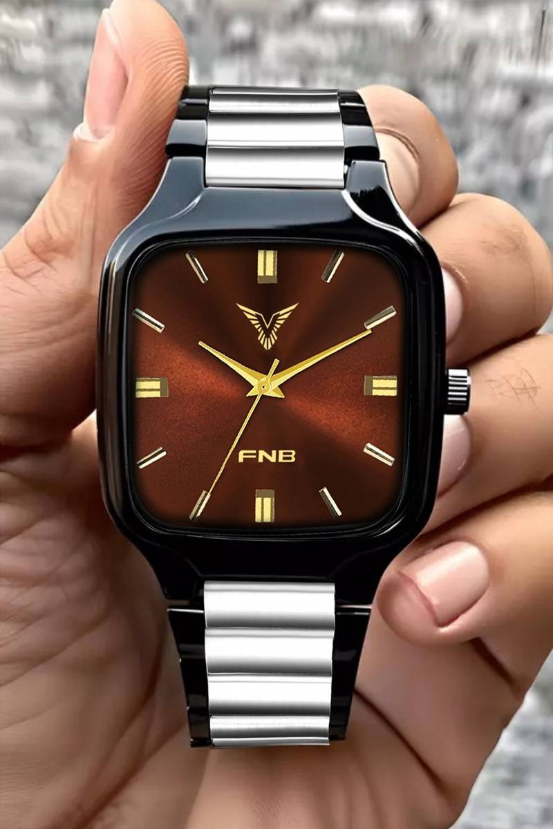 FNBSTORE Stylish Black 2Tone Stainless Steel Chain Analog Watch for Mens & Boys Analog Watch  - For Men — photo 3