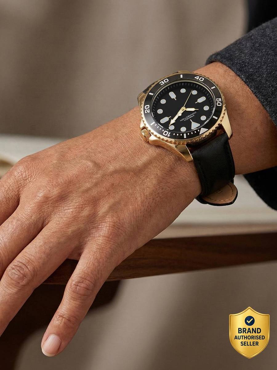 French Connection Stylish Combination of Leather Analog Watch - For Men
