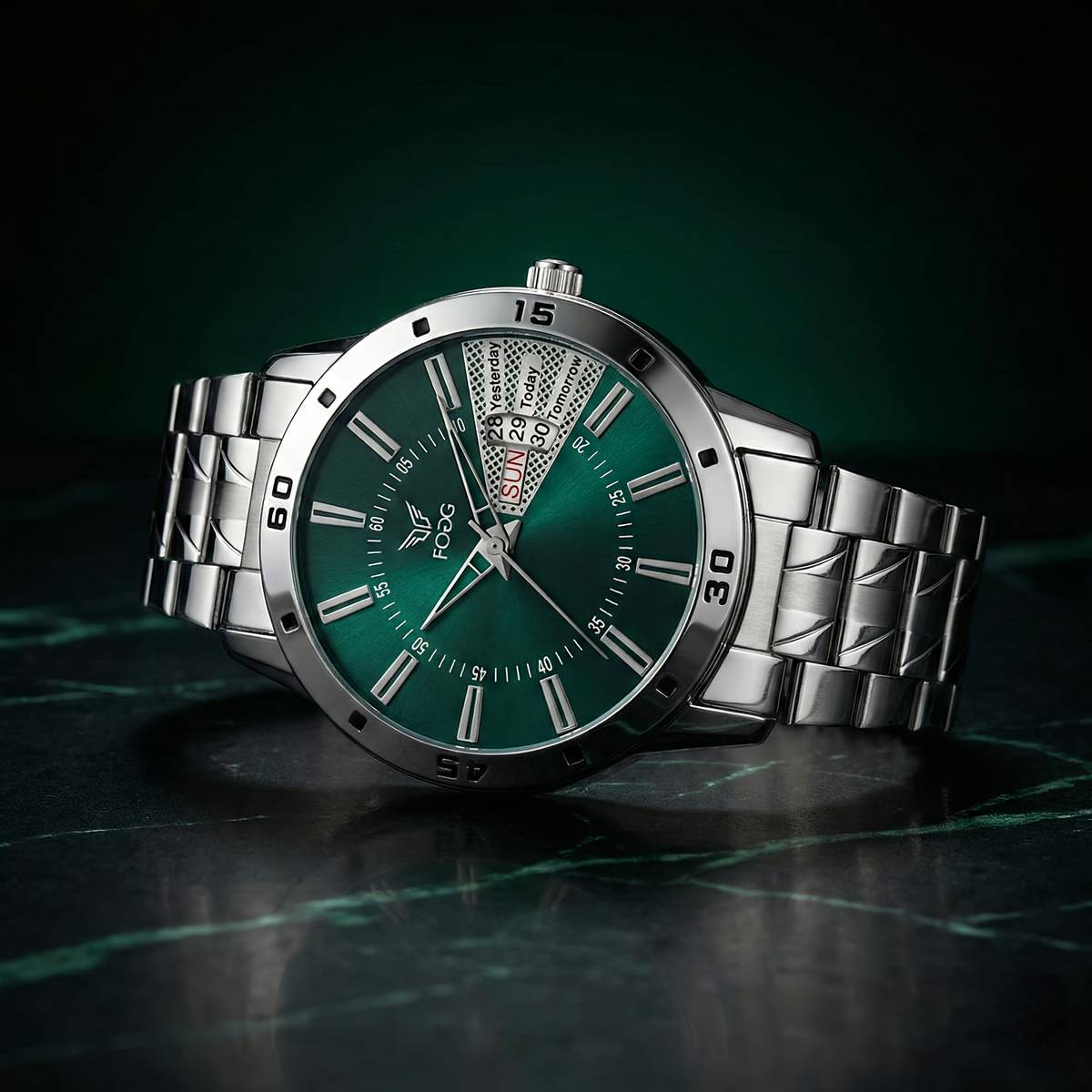 FOGG 2038-OLIVE 2038-OLIVE DAY & DATE Analog Watch  - For Men — photo 3