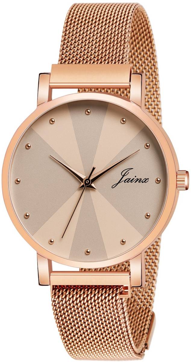 JAINX Rose Gold Mesh Magnet Chain Analog Watch  - For Women — photo 5