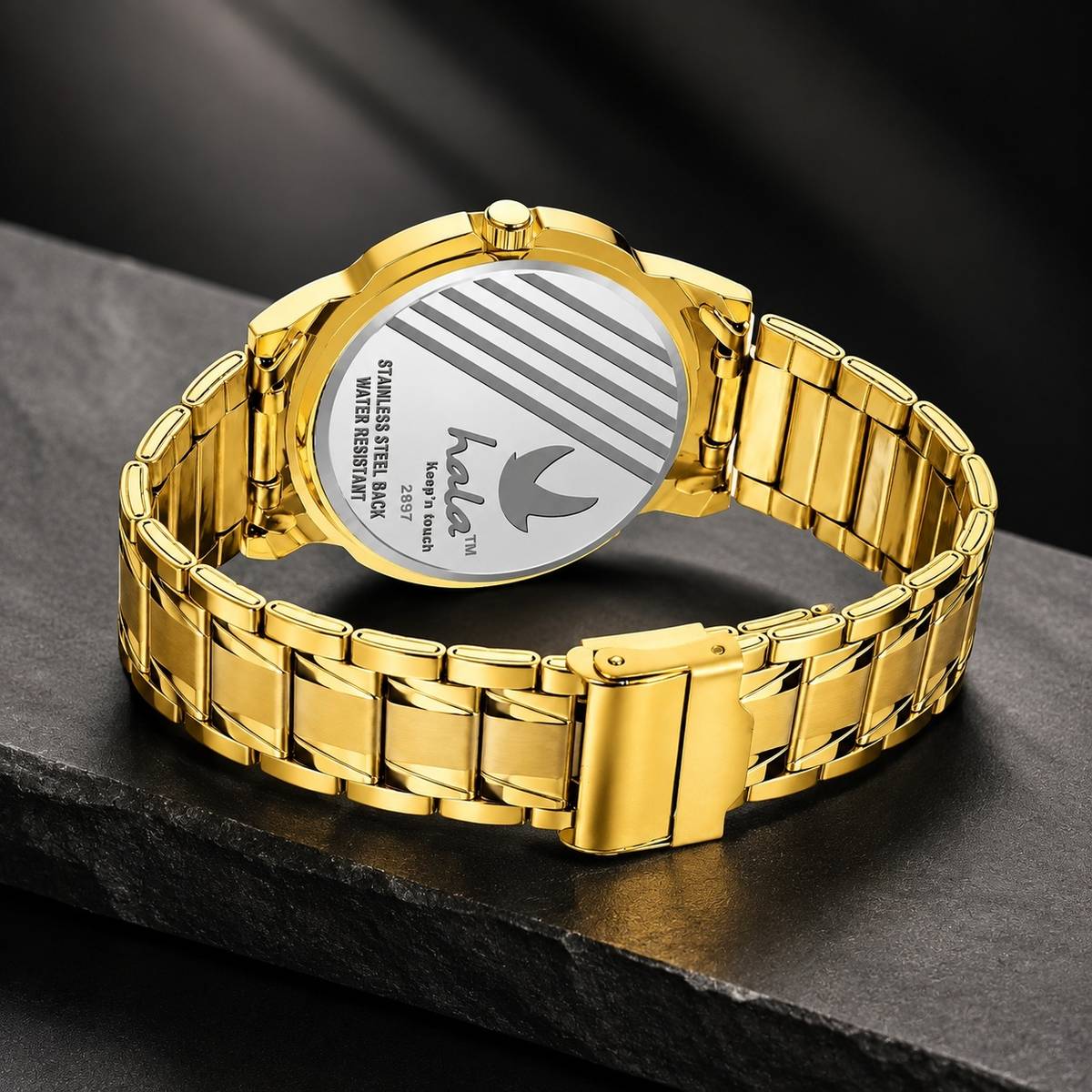 HALA 2897 Day & Date Original Gold Plated Adjustable Analog Watch  - For Men — photo 5