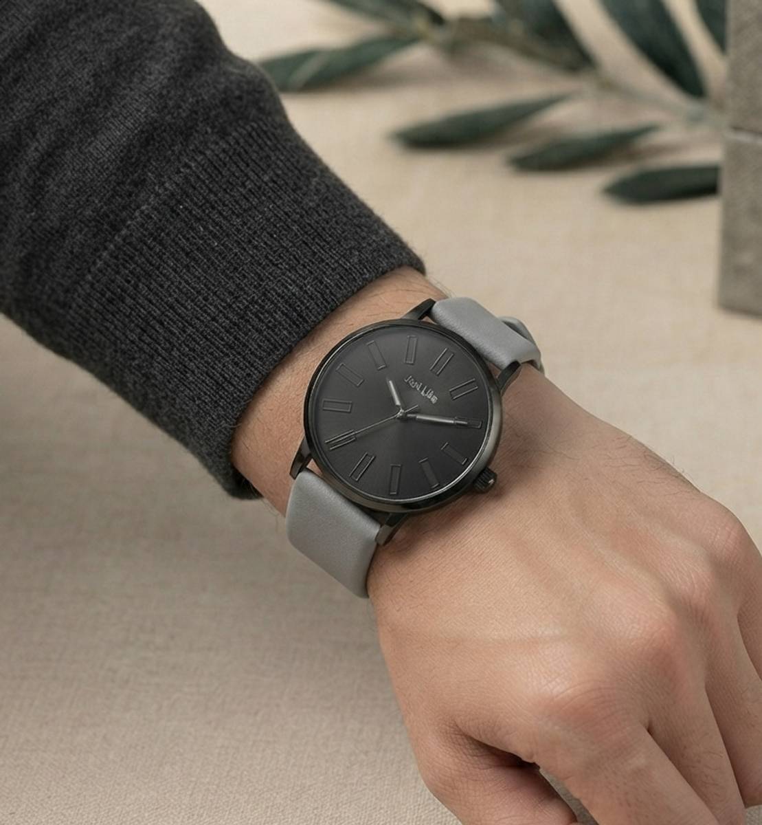 just like Stylish Dial Slim Case Rubbers Strap Wrist Analog Men Watch Analog Watch  - For Men — photo 3