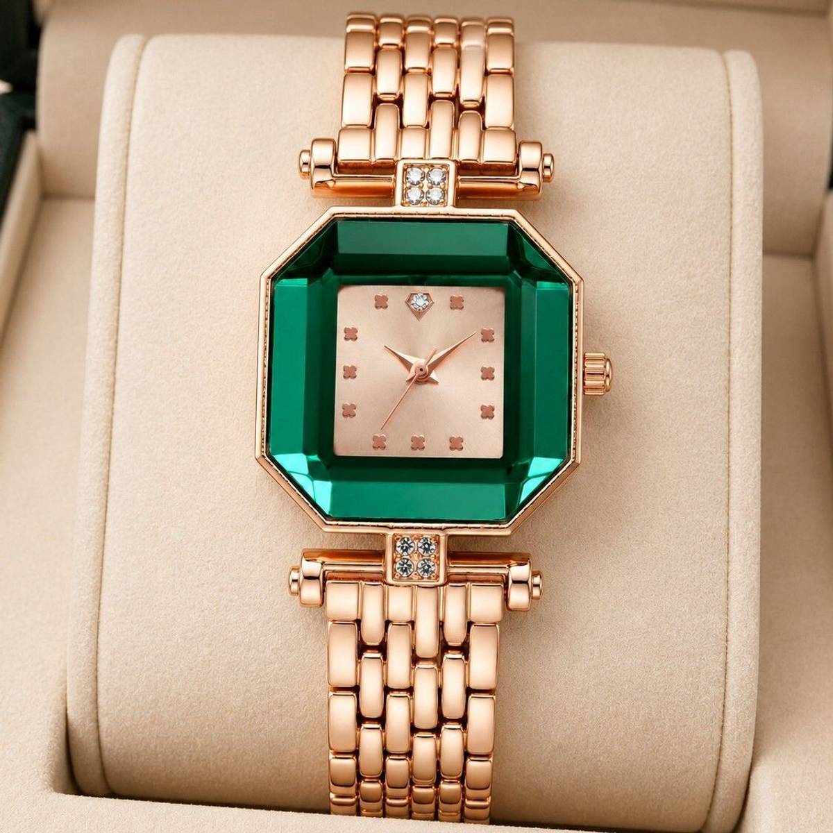 Kyron Luxury Octagon-Cut Rose-Gold Bracelet Analog Watch for Women & Girls Analog Watch - For Women