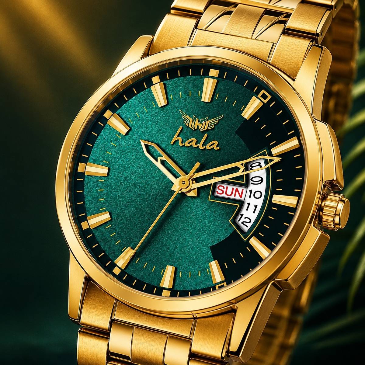 HALA 2897 Day & Date Original Gold Plated Adjustable Analog Watch  - For Men — photo 4