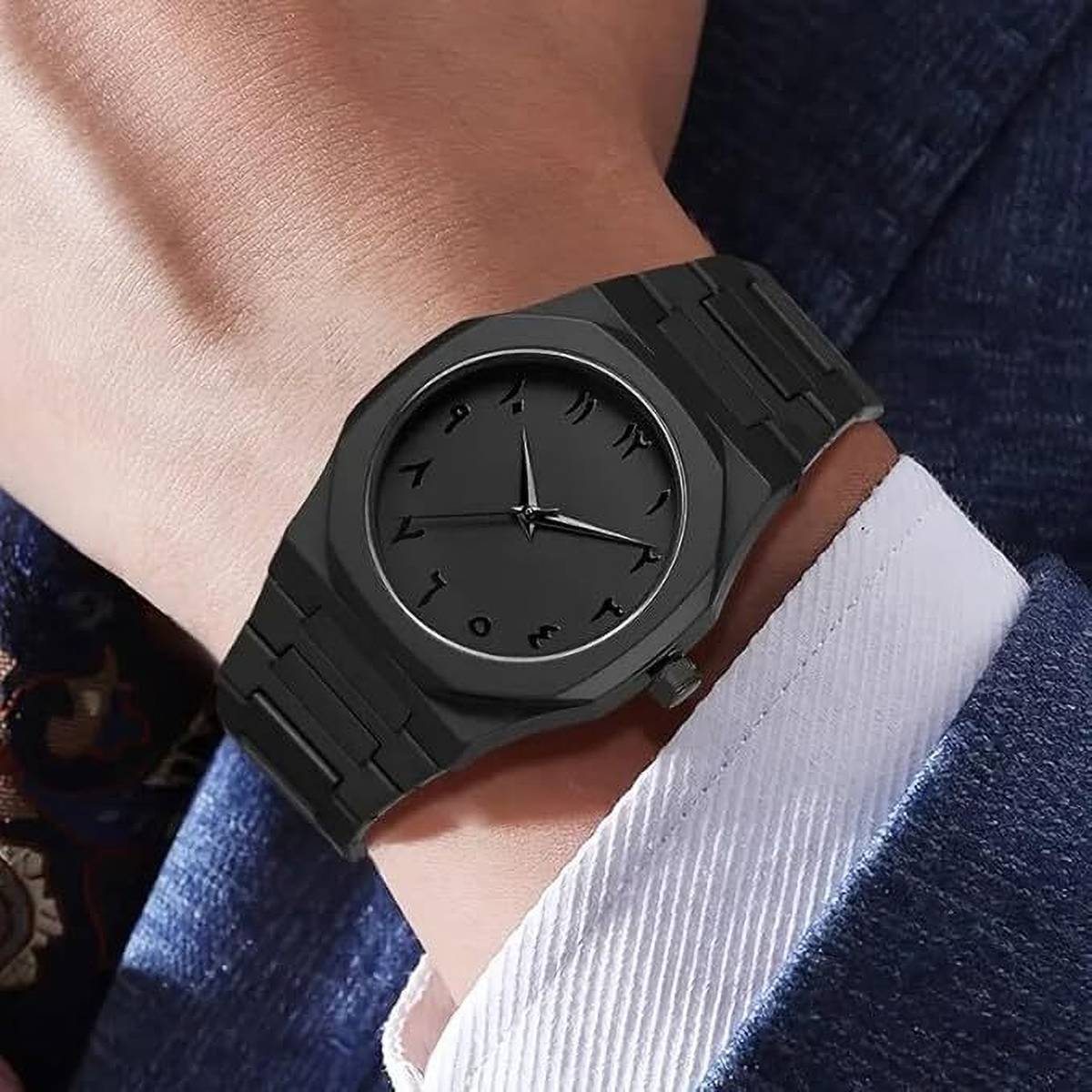 Horologe Wrist Watch Premium Black Analog Series Arabic Numerals Watch Analog Watch - For Men