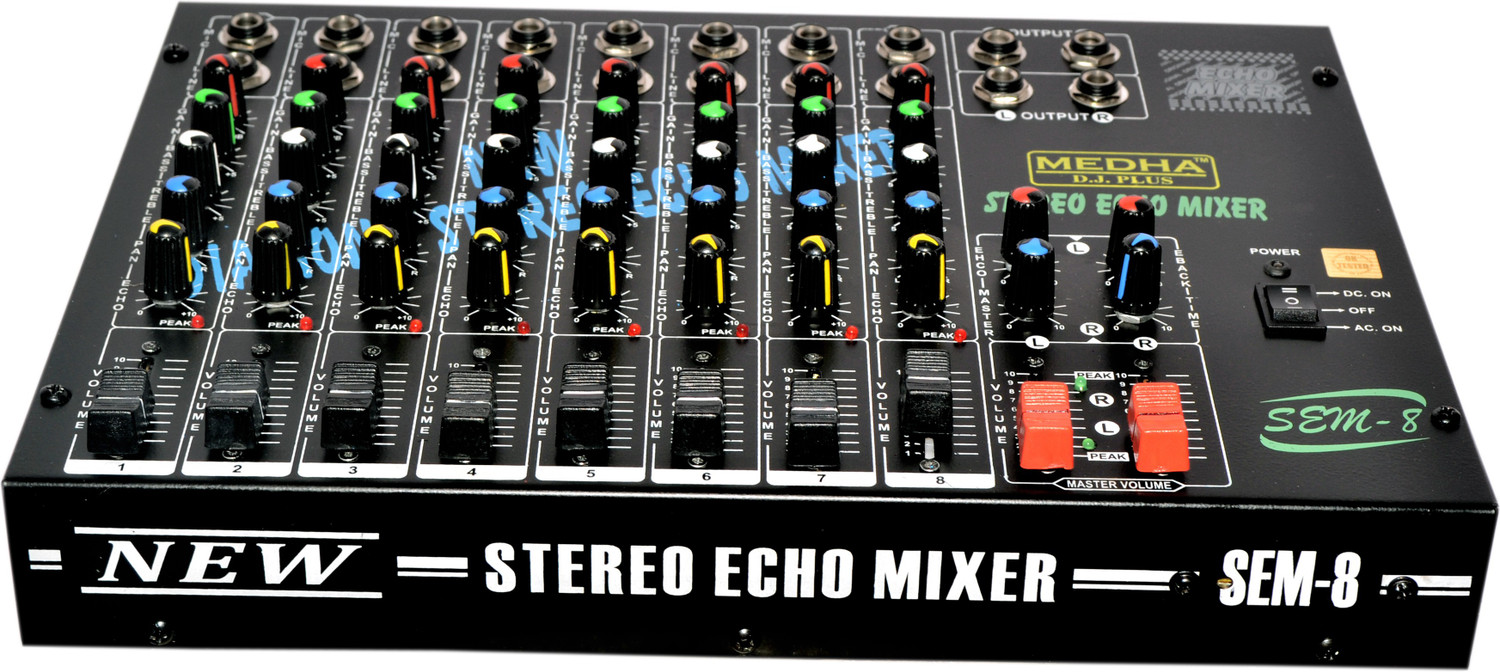 Image of MEDHA Professional 8 Channel Stero Echo Mixer With Top Quality 220 W AV Control Receiver