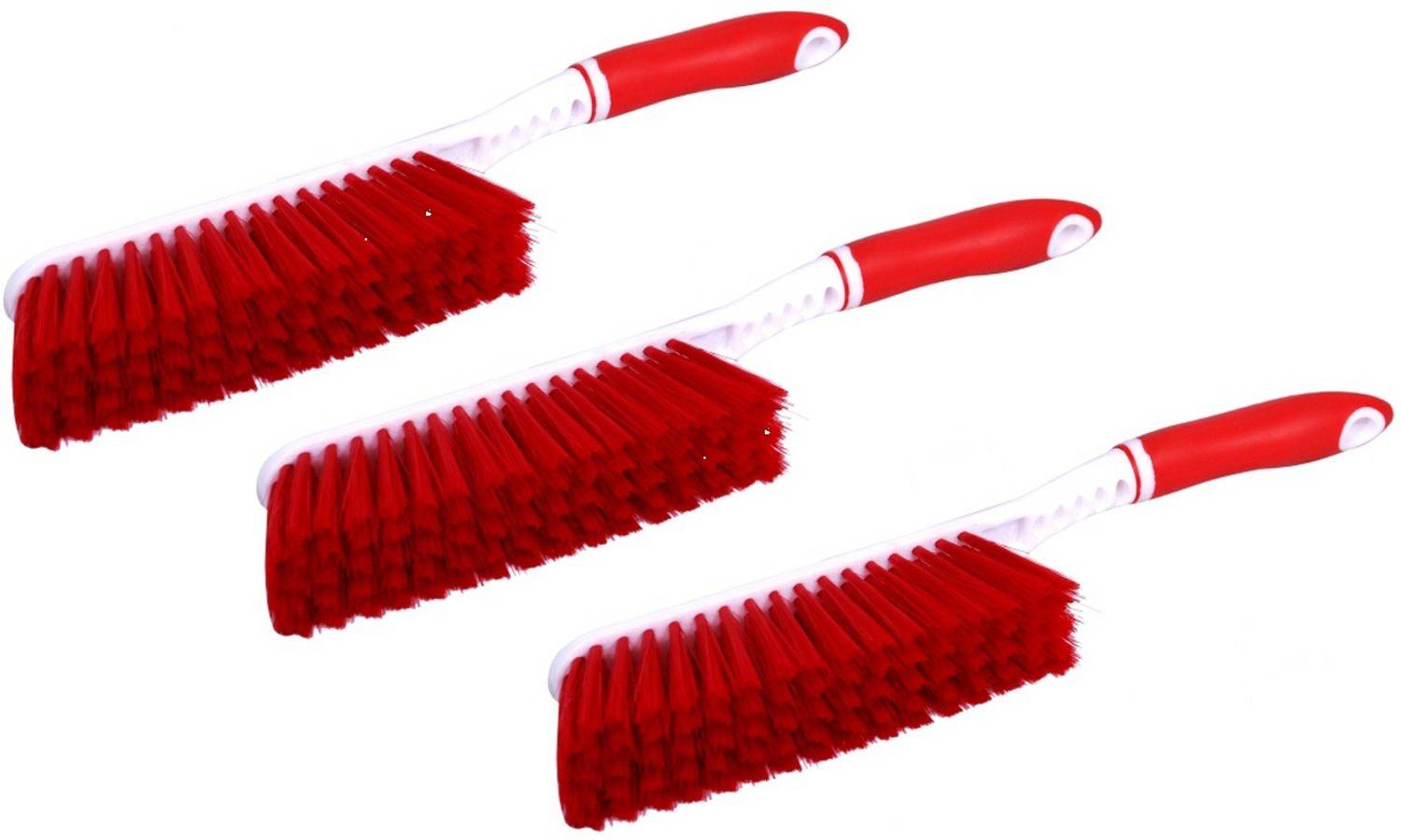 BIGWHEEL Pack of 3 Car Seat / Carpets / Mats / Bed Cleaning with Hard & Long Bristles Plastic Wet and Dry Brush Combo