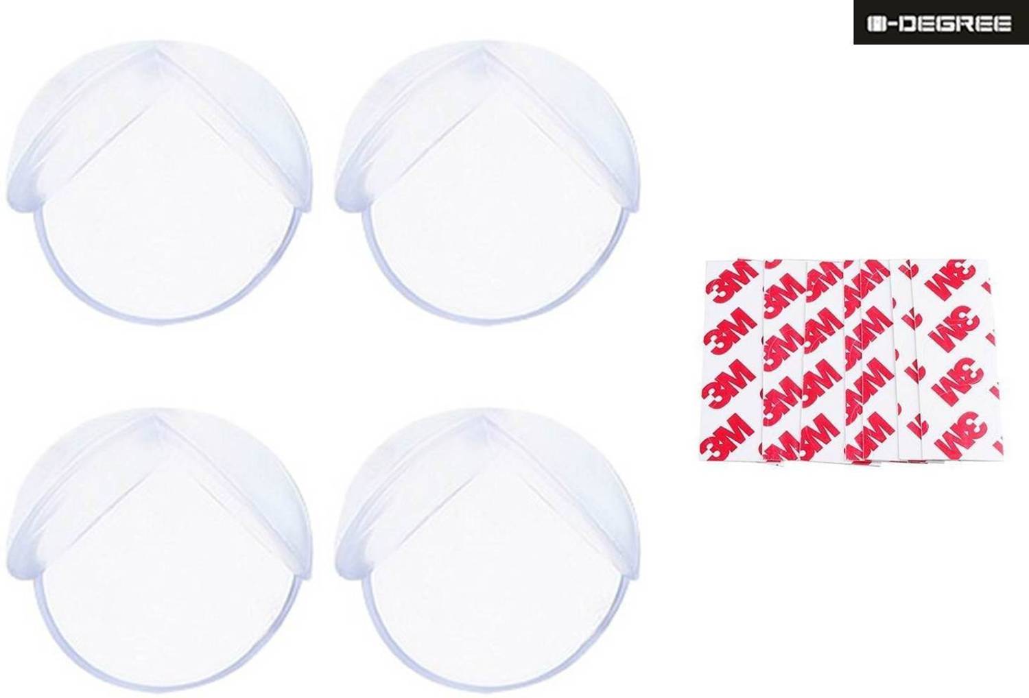 0-DEGREE Premium Baby Safety Furniture Edge Cushion Corner cover Silicon Guard with tape strip as Infant child toddler Protector 4 Unit