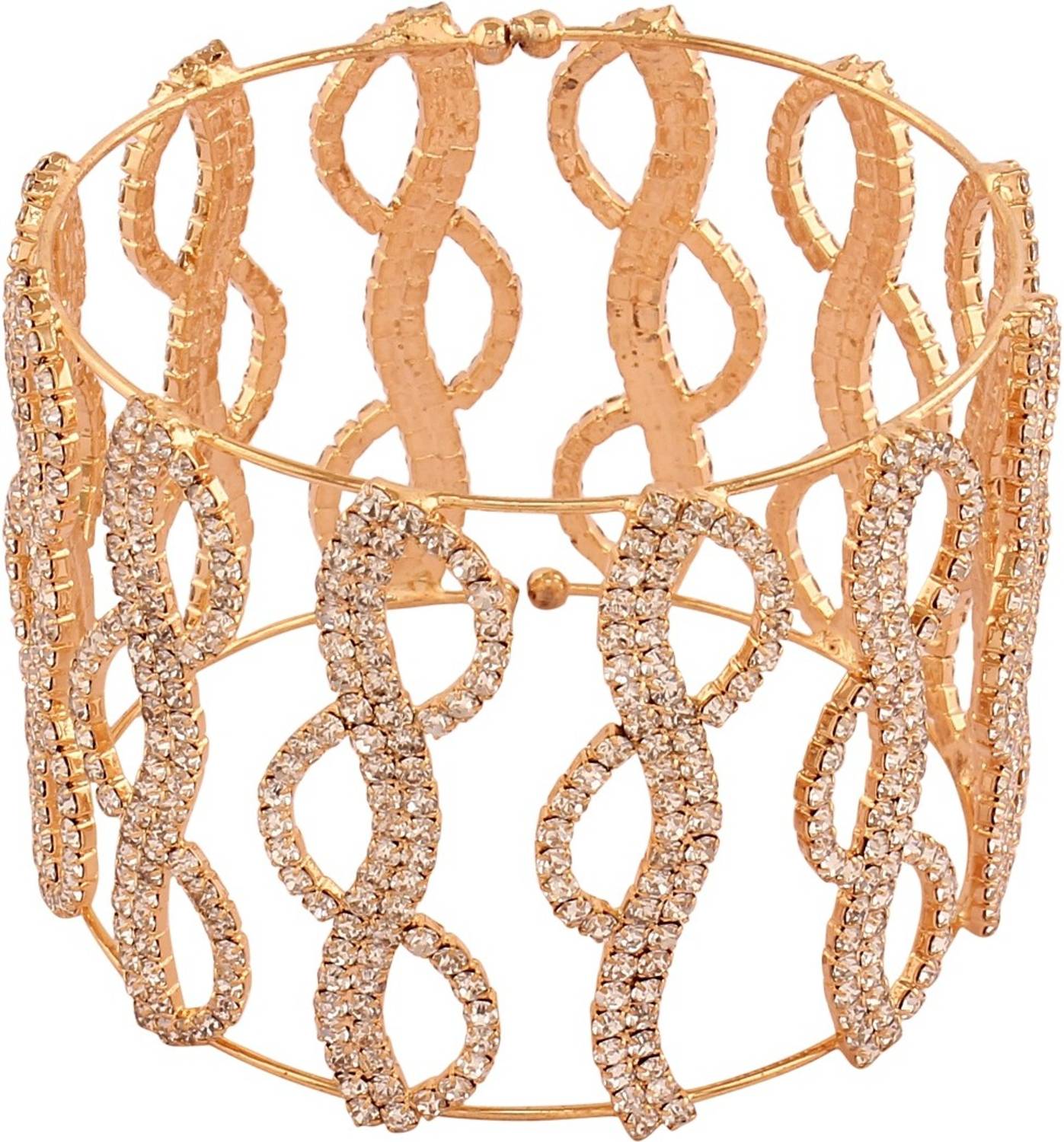 ACCESSHER Brass Cubic Zirconia Gold-plated Cuff