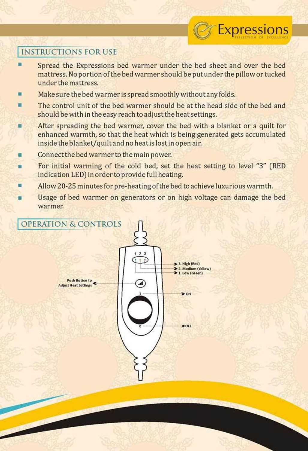 Image of Expressions Solid Double Electric Blanket for Heavy Winter