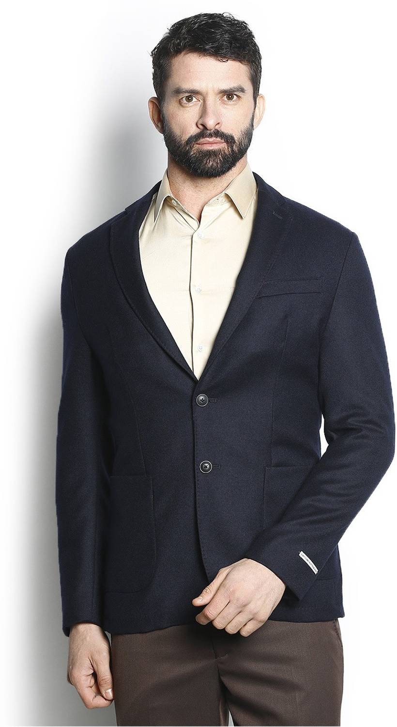 Blackberrys Solid Single Breasted Casual Men Blazer