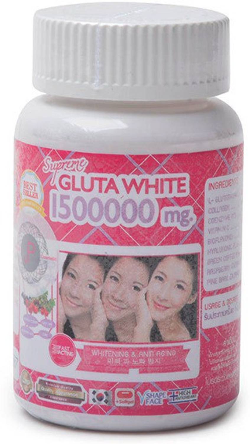 Gluta Gluta 150000 Mg Glutathione Skin Whitening 60 Caps (60 g) Price in  India