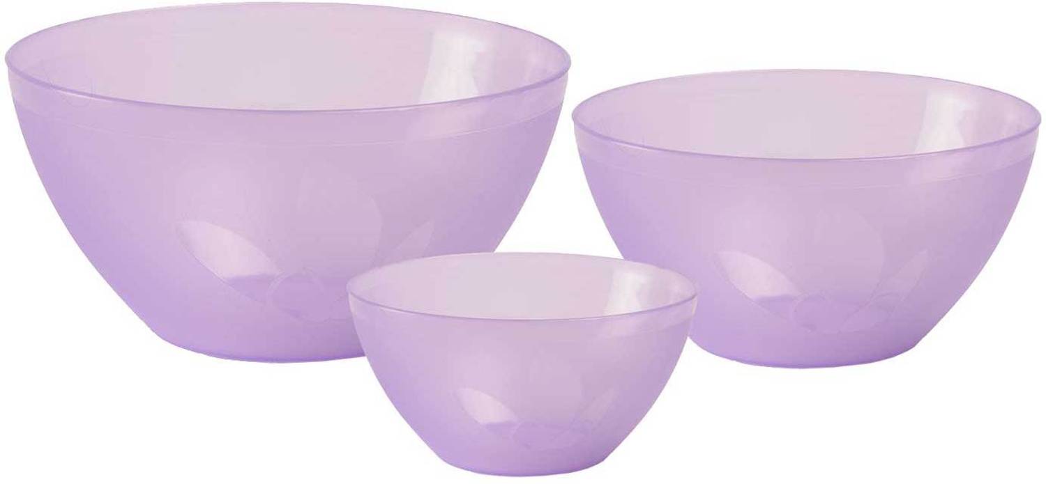 Incrizma Polypropylene Serving Bowl (Pack of 3, Purple)
