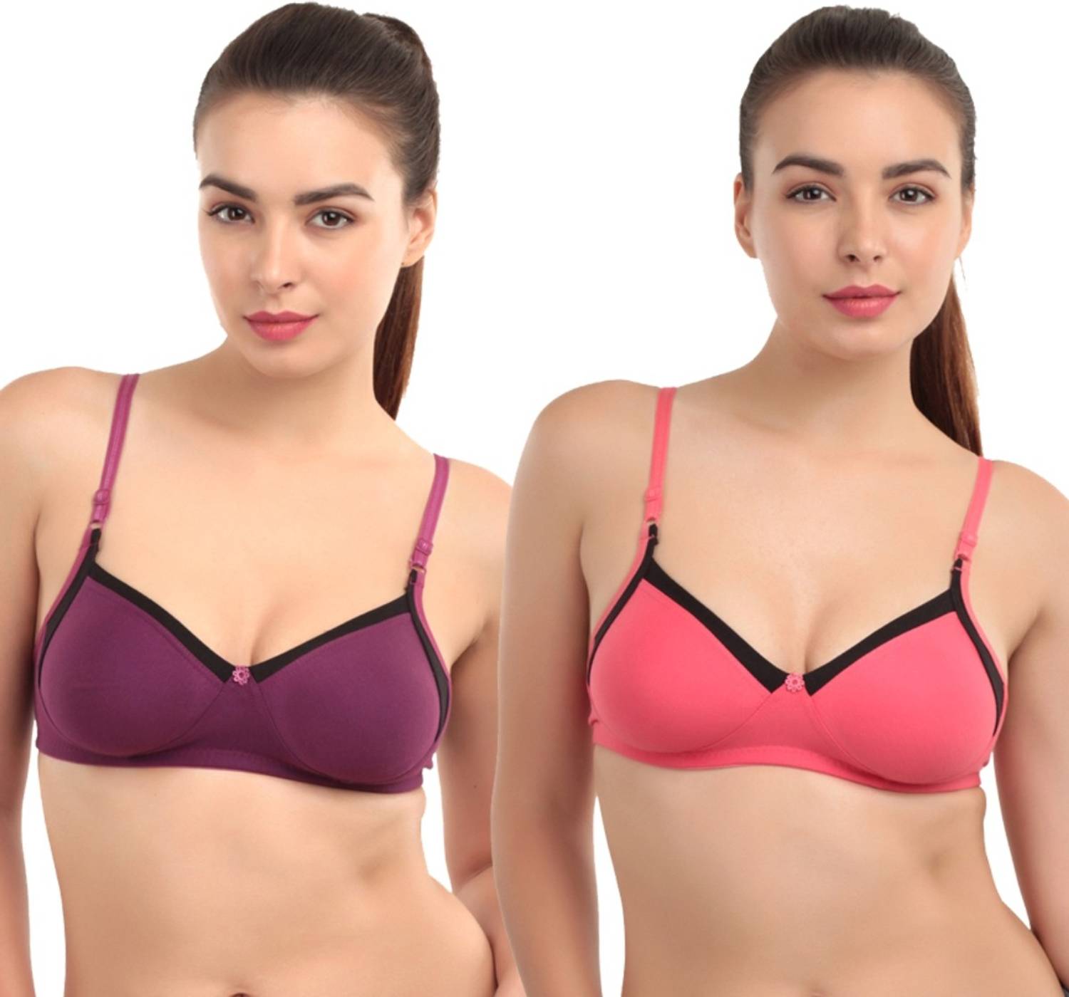 ABELINO ABEL5121PURPLEPINK Women T-Shirt Non Padded Bra