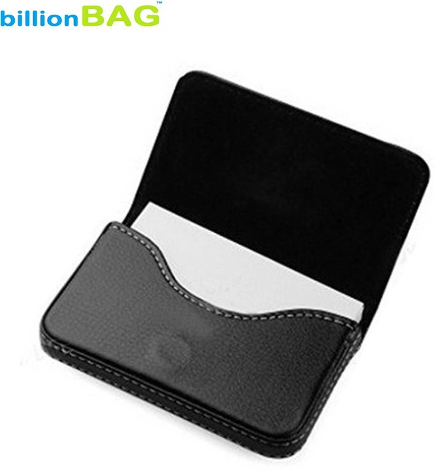 billionBAG Soft Black Leather Executive Visiting 15 Card Holder