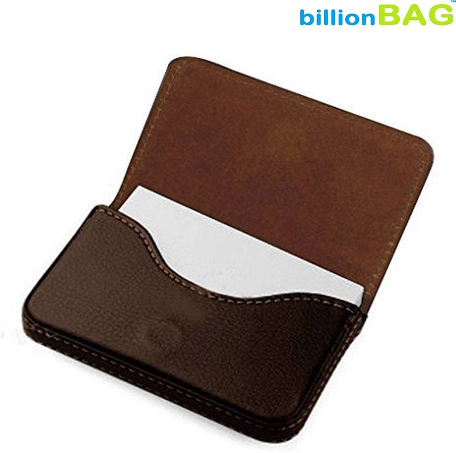 billionBAG Soft Brown Leather Luxyry Visiting 15 Card Holder