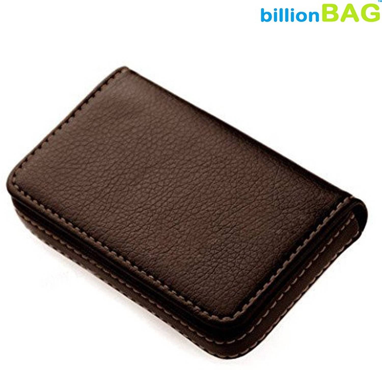 billionBAG Soft Brown Leather Waterproof Business Visiting 15 Card Holder