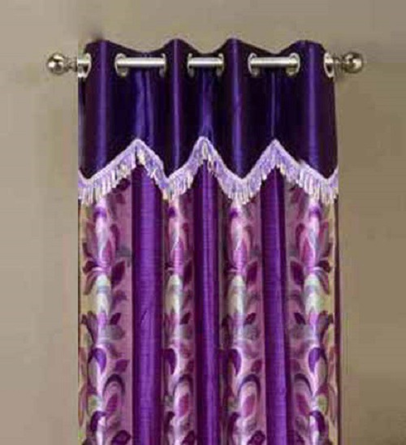 Image of Stella Creations 275 cm (9 ft) Long Door Polyester Room Darkening Curtain (Pack Of 4)