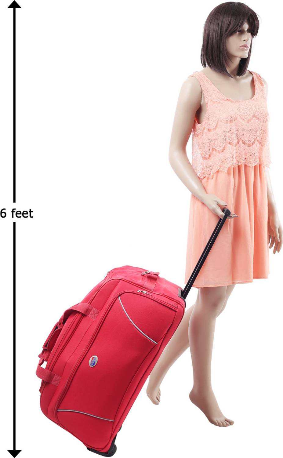 american tourister 26 inch 67 cm vision travel duffel bag AMERICAN TOURISTER 26 inch/67 cm Vision Duffel With Wheels (Strolley) Red -  Price in India