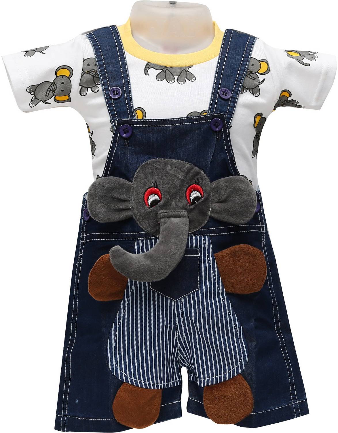 Baloons Dungaree For Boys Embellished Denim