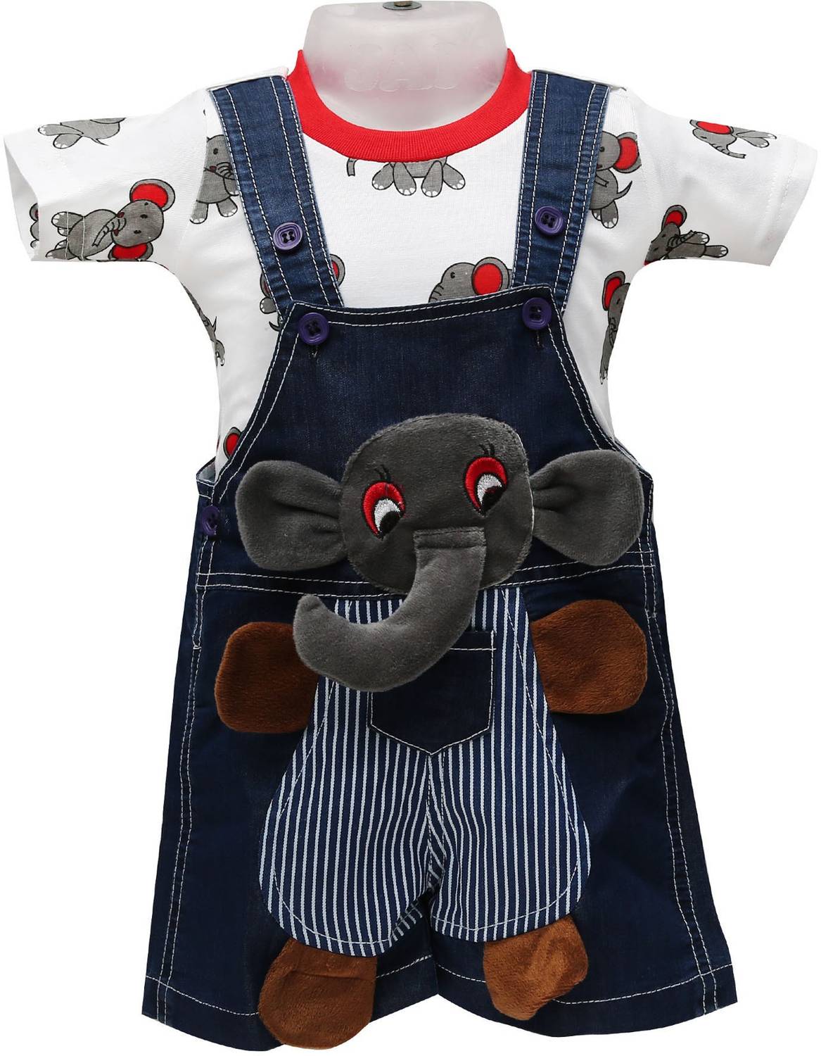Baloons Dungaree For Boys Embellished Denim