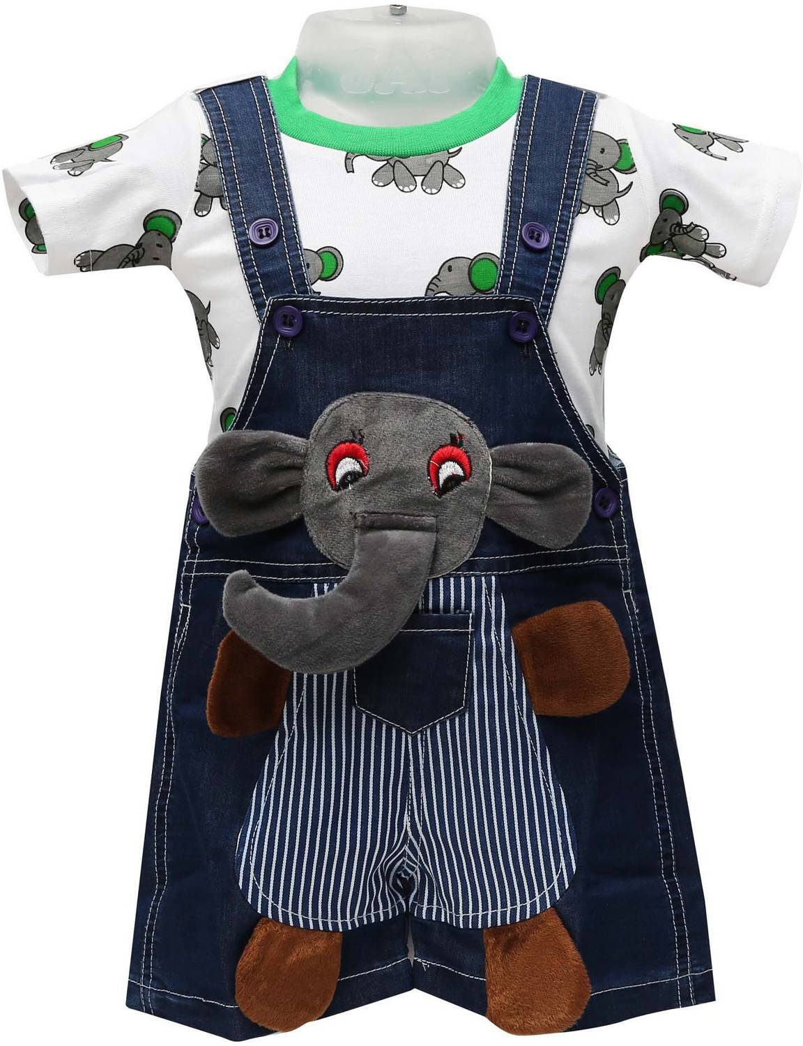 Baloons Dungaree For Boys Embellished Denim