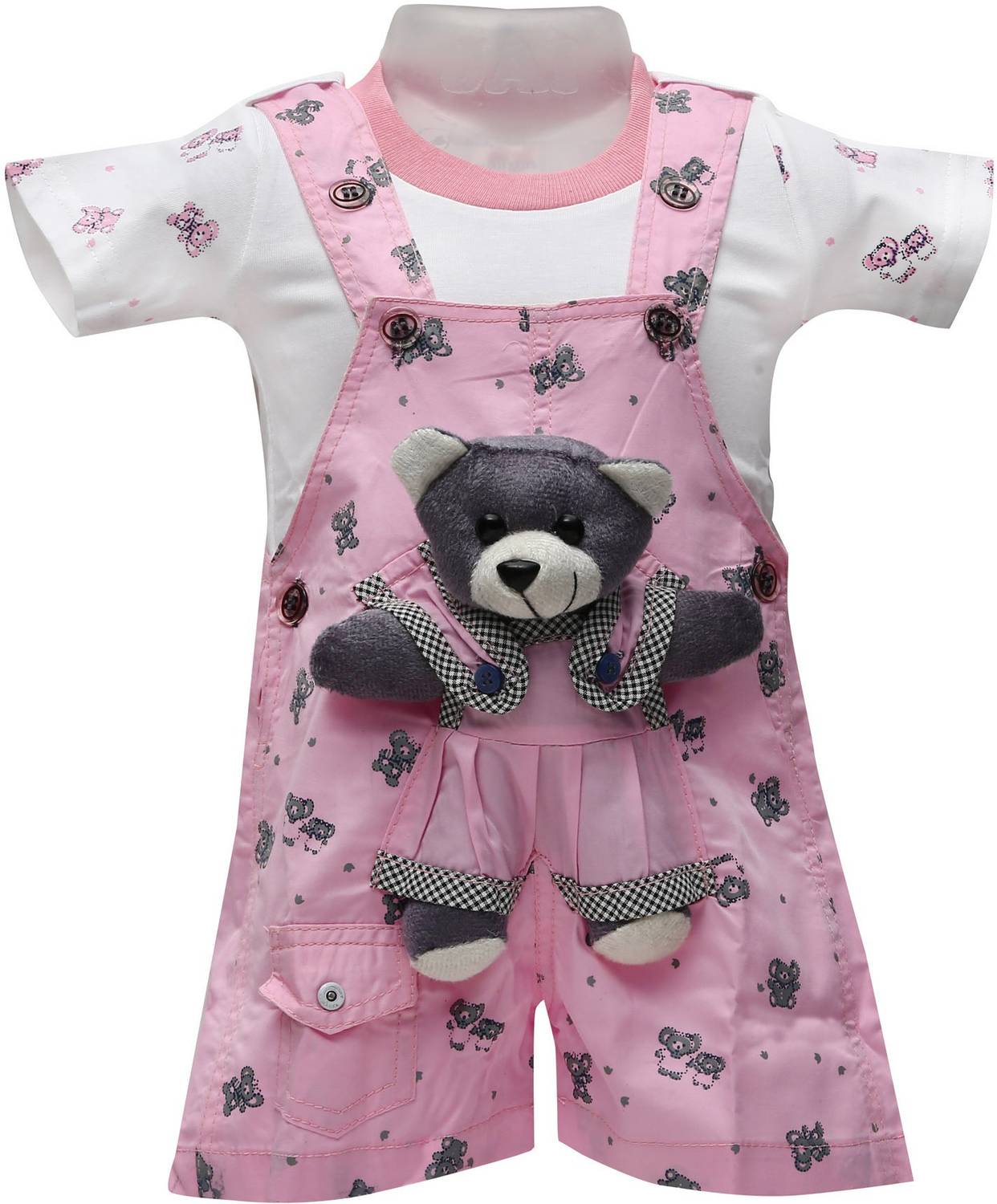Baloons Dungaree For Boys Printed Cotton Blend