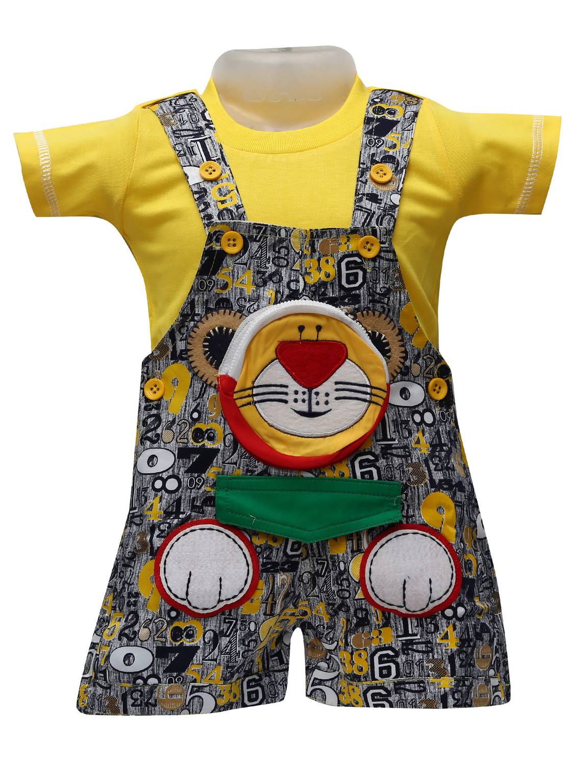 Baloons Dungaree For Boys Printed Cotton Blend