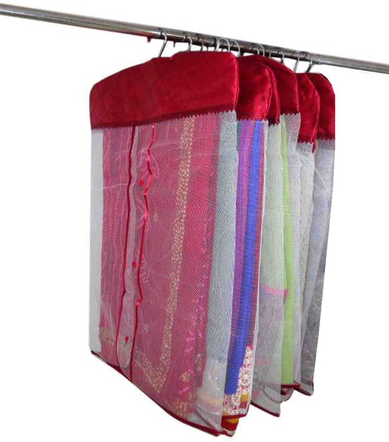 atorakushon Designer Satin Hanging Saree Cover 6PC HSC6