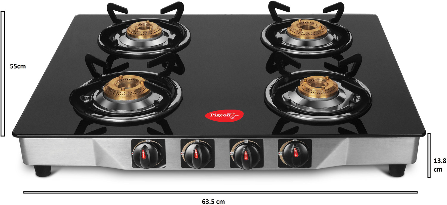 Image of Pigeon Ultra Glass, Stainless Steel Manual Gas Stove