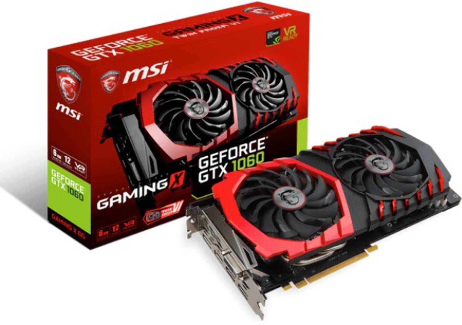 MSI GeForce GTX 1060 6GB おまけWi-Fi 6E付き MSI GEFORCE® GTX 1060 GAMING X 6G GDDR5 6 GB NVIDIA Chipset 192
